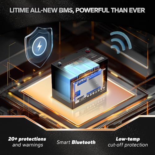 LiTime 12V 100Ah LiFePO4 Battery BCI Group 31 Lithium Battery Built-in 100A BMS, Up to 15000 Deep Cycles, Perfect for RV, Marine, Home Energy Storage