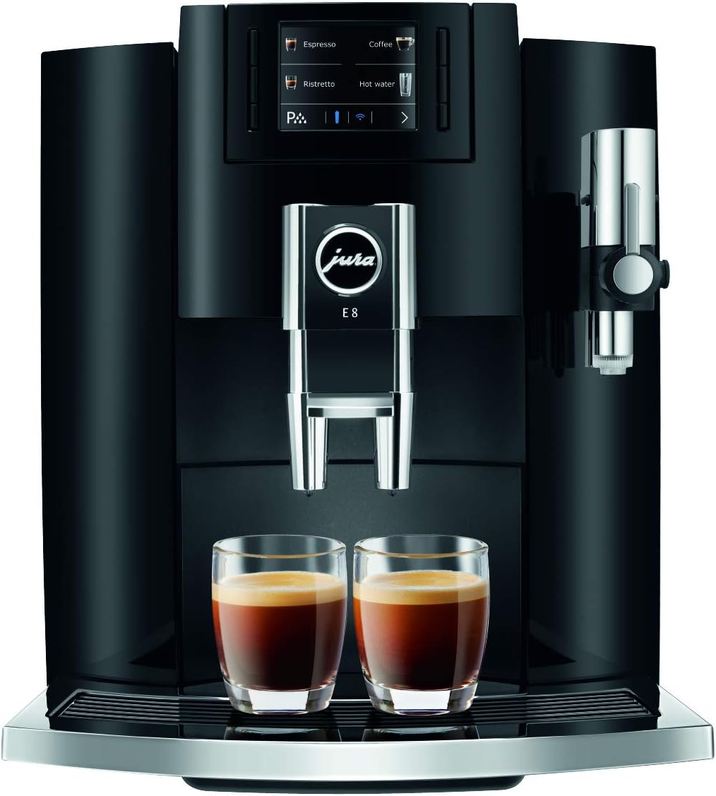 Jura E8 (NAA) 4th Gen Automatic Coffee Machine (Piano Black)