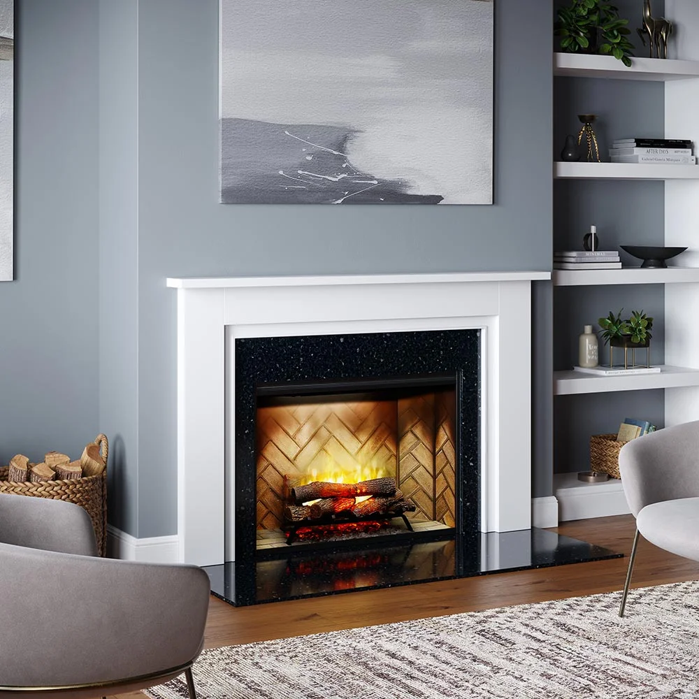 Mantels Direct Essex 52" W x 39" H Wood Fireplace Mantel Surround Kit with Shelf and Trim - White