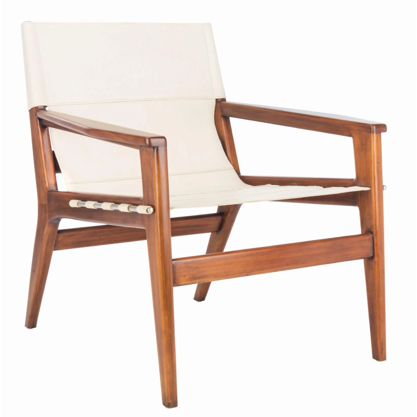SAFAVIEH Couture Culkin Modern Leather Solid Sling Chair, Brown