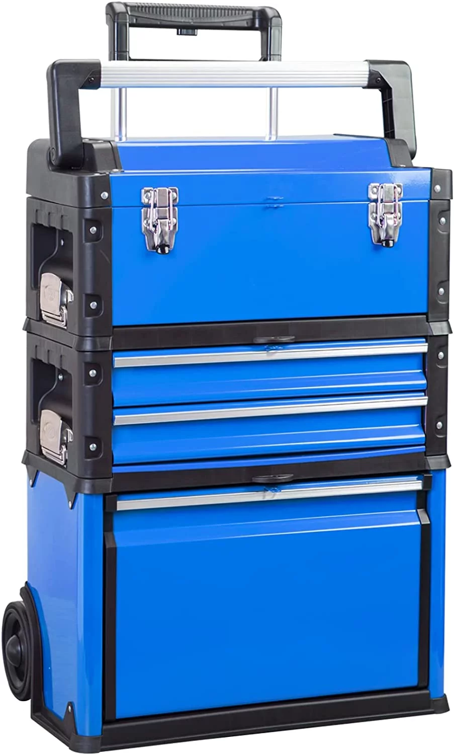 Big Red Rolling Tool Chest with Wheels Stackable Tool Storage Cabinet with 3 Drawers for Garage Workshop