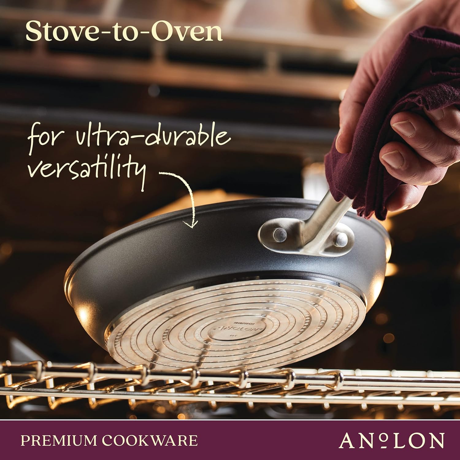 Anolon Accolade Forged Hard Anodized Cookware Pots and Pans Set, 12 Piece - Moonstone Gray & Accolade Forged Hard Anodized Deep Frying Pan/Skillet with Helper Handle and Lid,12 Inch - Moonstone Gray