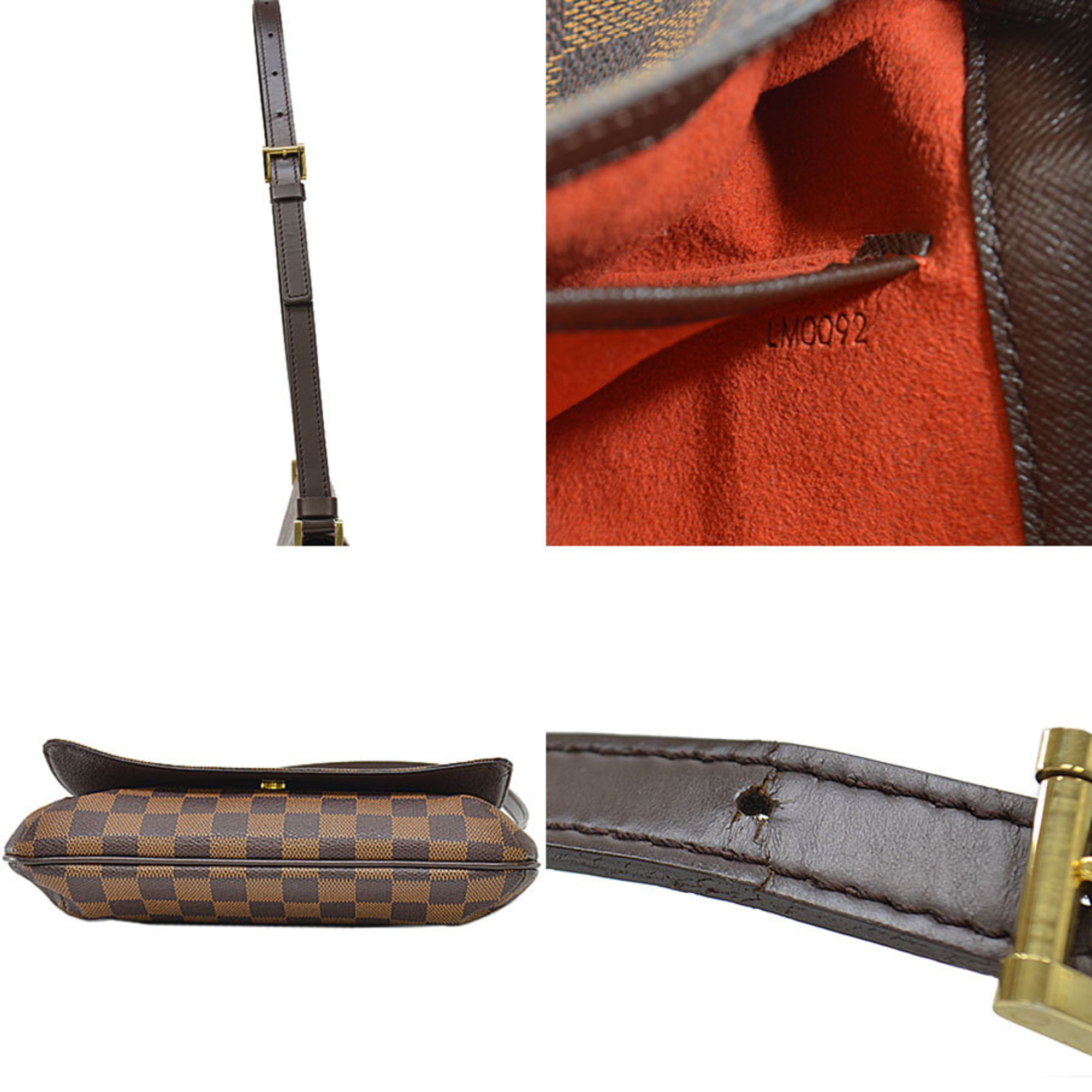 Pre-Owned Louis Vuitton Bag Damier Musette Tango Short Brown Canvas Shoulder Women's N51255 (Good)