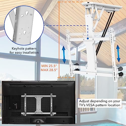 Mount-It Motorized Ceiling TV Mount with Remote, Electric Flip Down Pitched Roof Mount
