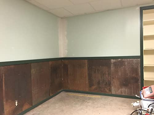 Colorado Steel Rustic Corrugated Metal Wainscoting (Rusted - 10 Foot Roll)