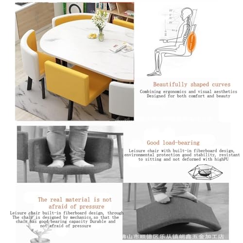MAxba 90 * 150cm Oval Conference Dining Table and 6 Chairs Business Office Reception Table Set,PU seat surface,Wooden table top,Metal Frame (Color : Grey)