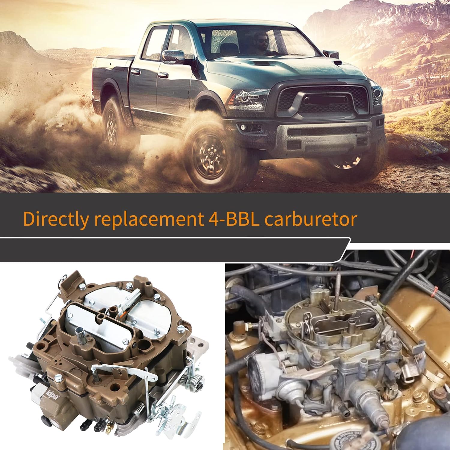 KIPA Carburetor For 1901R Rochester Quadrajet 4MV 4MV Chevy 1966-1973 Summit Jegs Divorced Choke 1901-GG 4-BBL, Replace for Corvettes 1975-1979 750 CFM Vacuum Secondary Durable