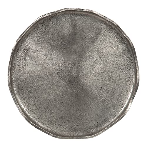 Kate and Laurel Alessia Modern Round Metal Side Table, 15 x 15 x 22, Bronze, Decorative Glam Cast Aluminum End Table with Deckled Edge for Bedroom Nightstand or Living Room Accent