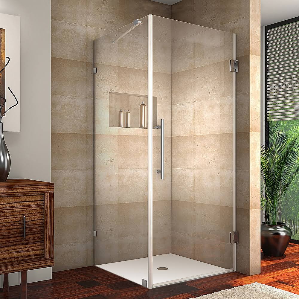 Aston SEN988-CH-38-10 Chrome Aquadica 38x22 x 38x22 x 72x22 Completely Frameless Square Shower Enclosure