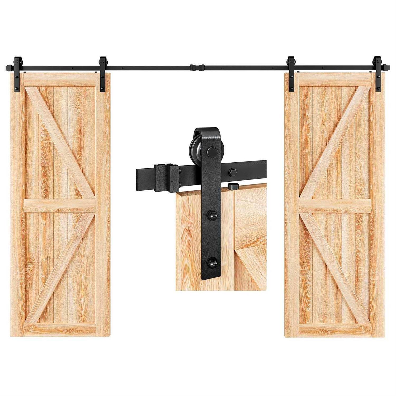 EaseLife 8 ft Double Door Sliding Barn Door Hardware Track Kit Pulley,Heavy Duty,Slide Smoothly Quietly,Easy Install - Shop Hardware Tools Online Store