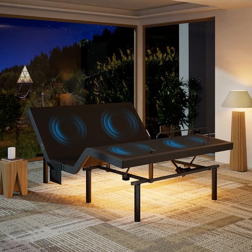 Marsail NS0 Adjustable Base with Mattress Set, Queen Adjustable Bed Frame + 10-inch Cooling Gel Memory Foam Mattress, Dual Motor Bed Frame with Wireless Remote, CertiPUR-US Certified