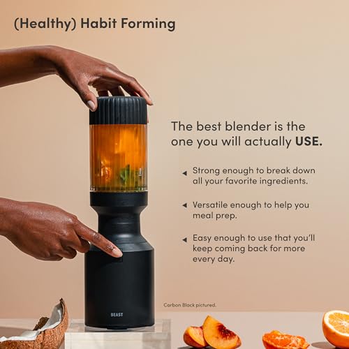 The Beast Mini Blender Plus | Mini Countertop Kitchen Blender | Blend Smoothies and Shakes, Dressings, Sauces, Dips | Extra Vessels, Straw Cap and Straws Included | 600W
