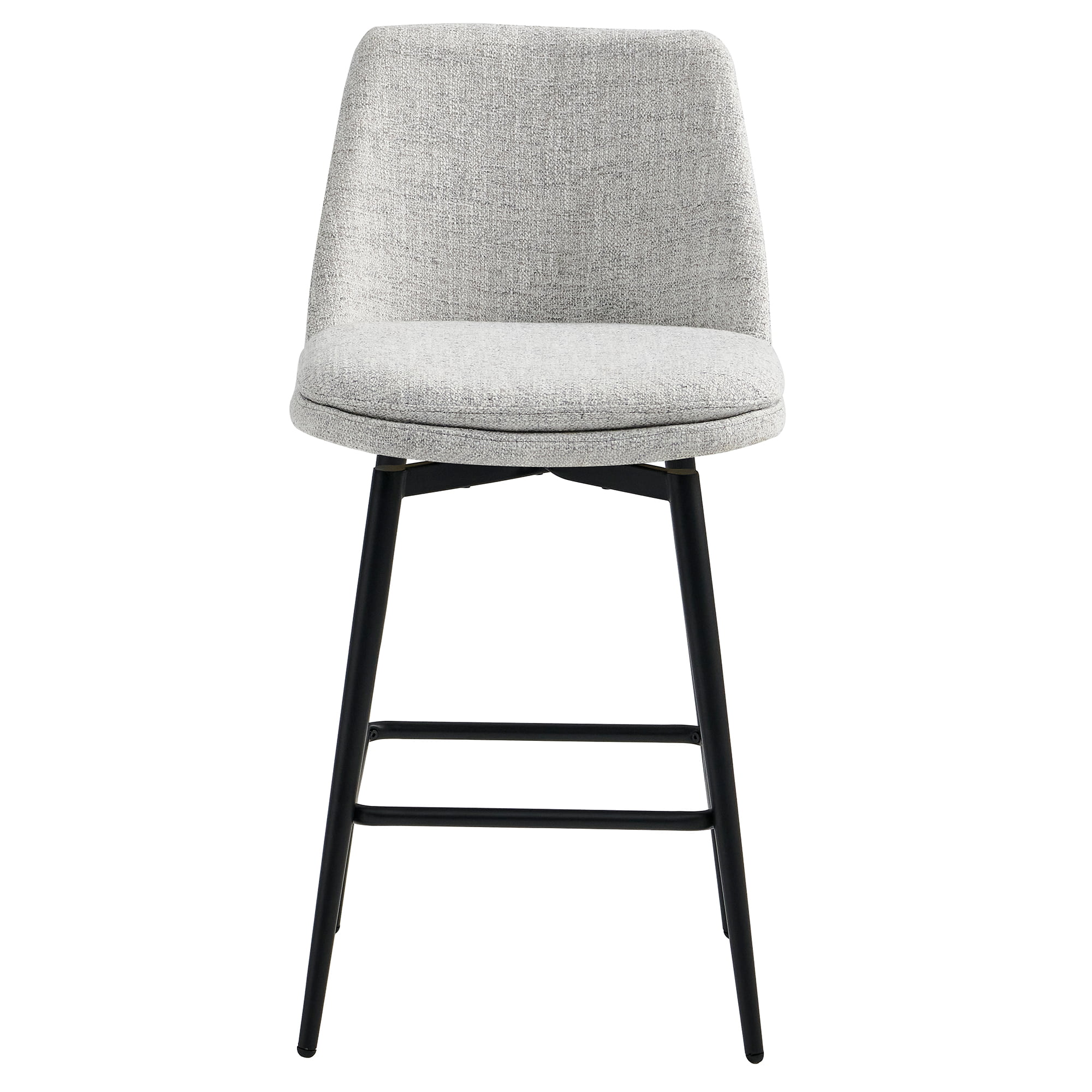 CHITA 27 inch Counter Height Swivel Bar Stools Low Back Set of 2, Metal Base, Faux Leather in Cloud
