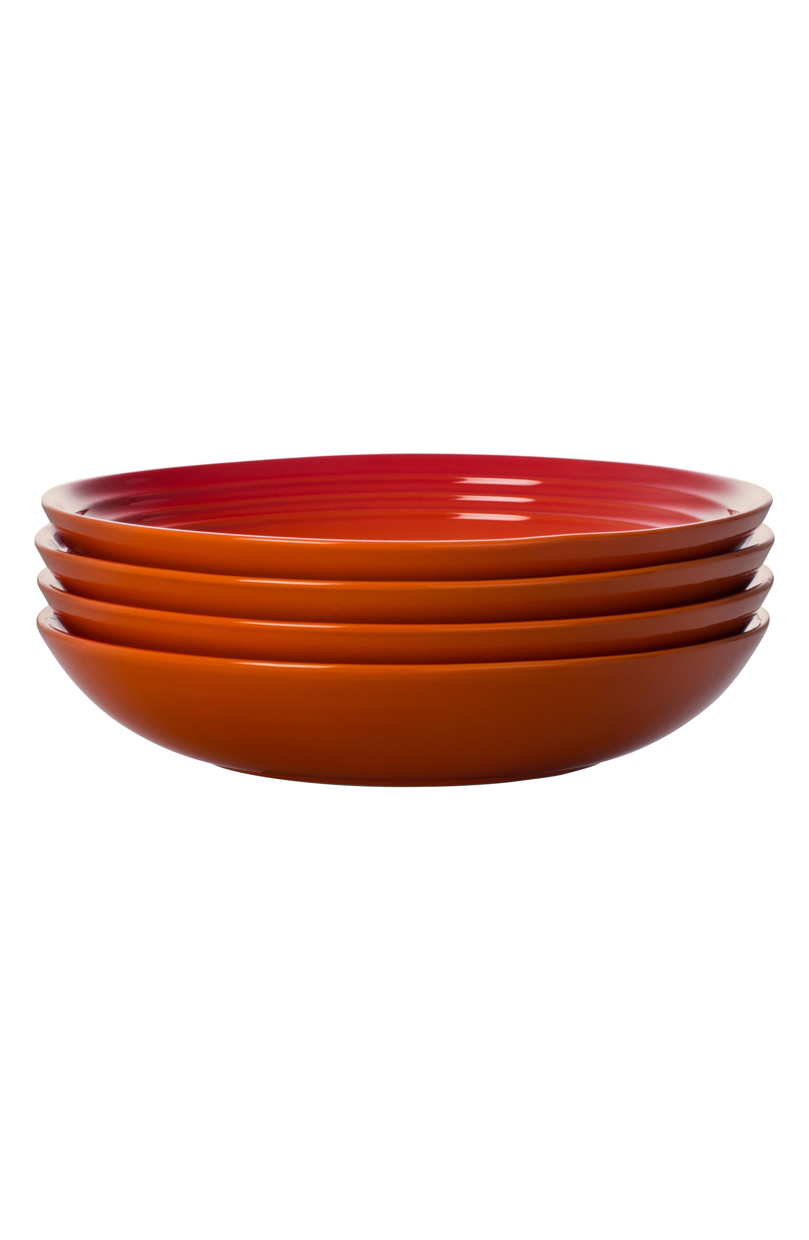 Le Creuset 9.75x22 Pasta Bowls in Flame (Set of 4)