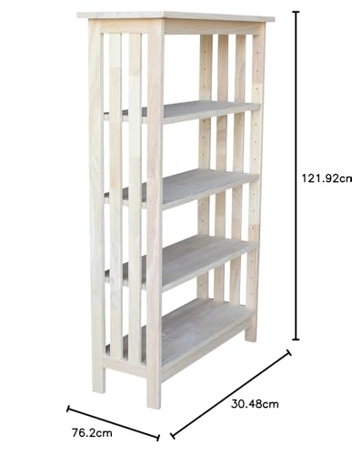International Concepts 4 Tier Mission Shelf Unit, Unfinished