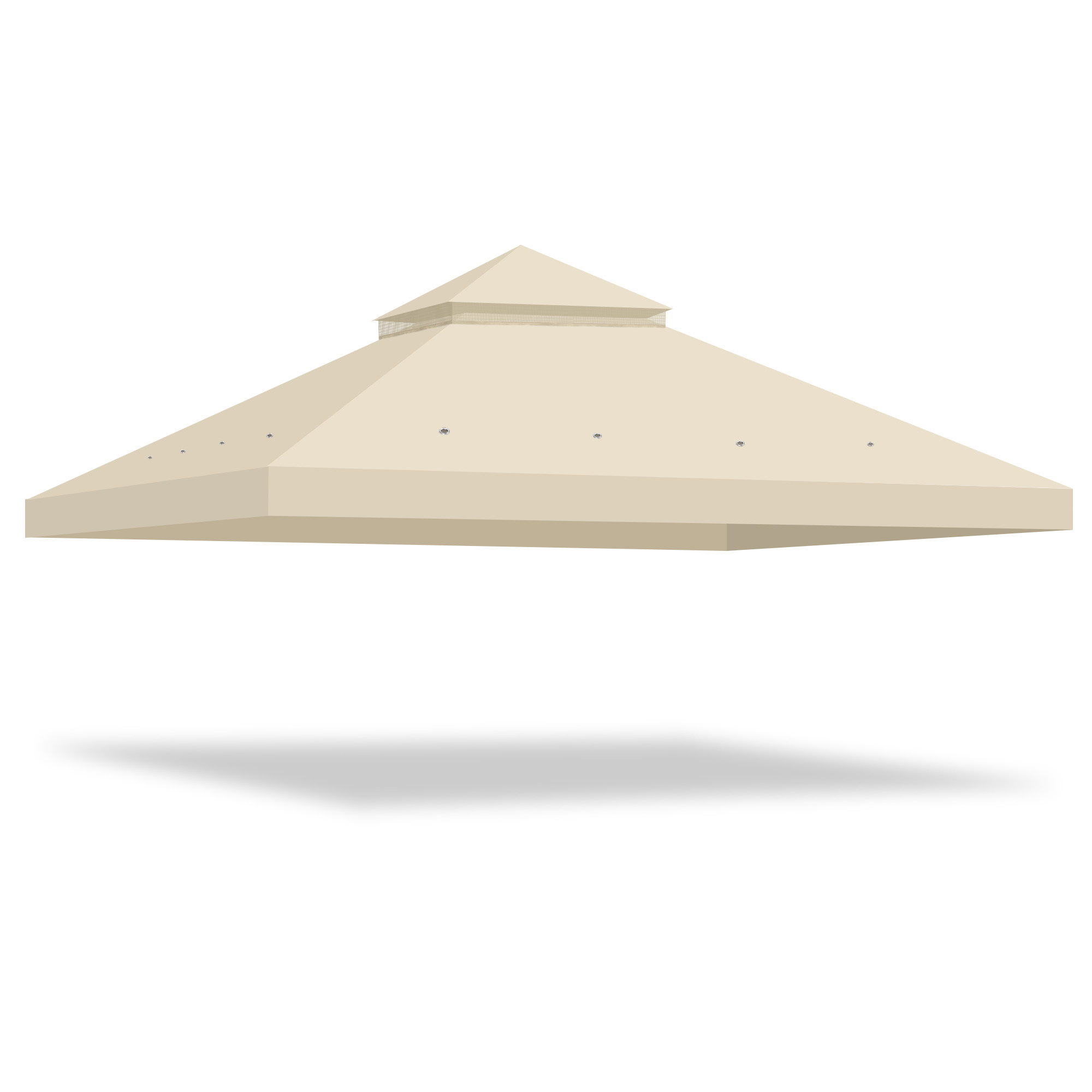 10x10ft Beige Gazebo Canopy Replacement - UV-Protective Upgrade