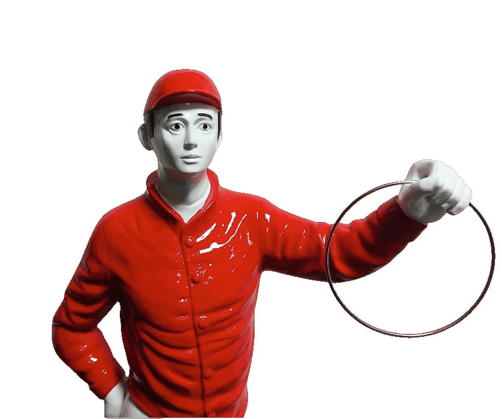 Traditional Lawn Jockey Red Shirt Garden Statue