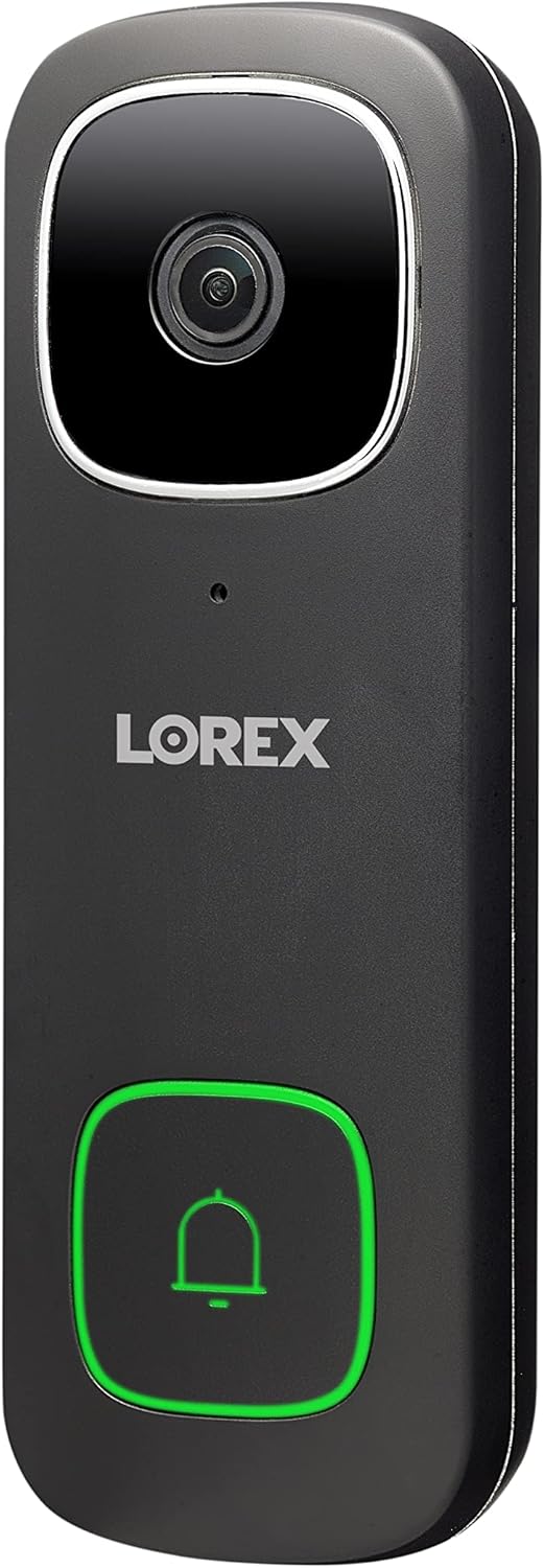 Lorex 2K WiFi Doorbell Camera, Home Surveillance Wired Video Doorbell, Outdoor Security Camera System Requires Existing 16-24VAC Doorbell Wiring, White