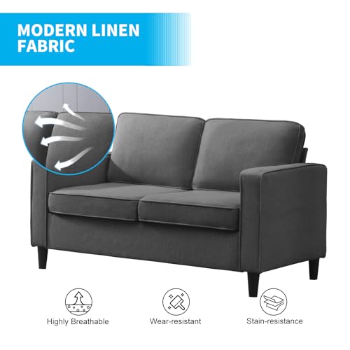 Loveseat Sofa Small Love Seat Couches for Small Spaces,54" Loveseat Sofa Small Couch Two Seats Modern Comfy Couch for Bedroom and Living Room Office Appartment