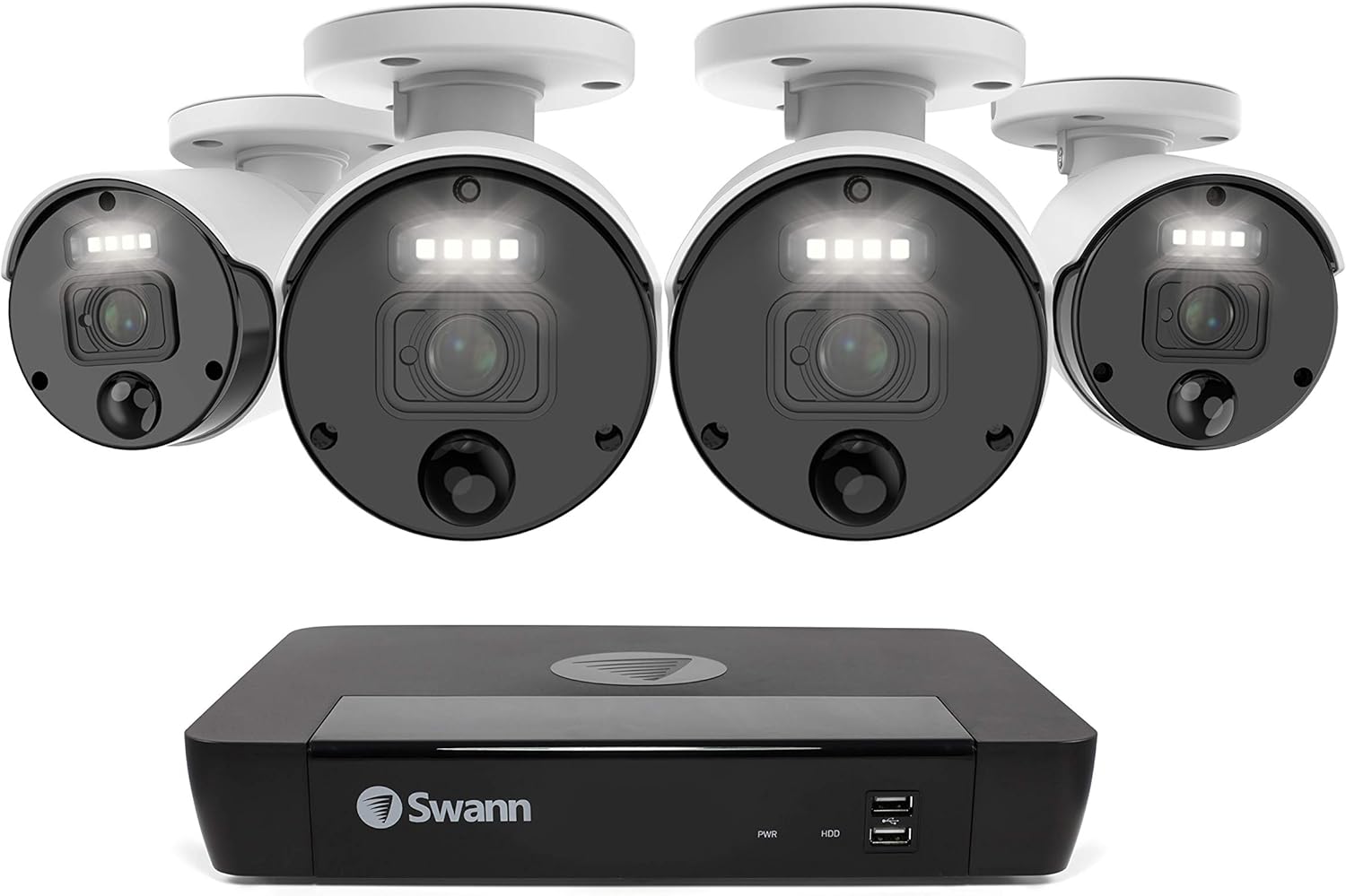 Swann Security Camera System CCTV, 10 Camera 16 Channels POE NVR Master 4K Upscale Video Wired Surveillance, Indoor Outdoor, Night Vision, Heat Motion Detection, SWNVK-1676810