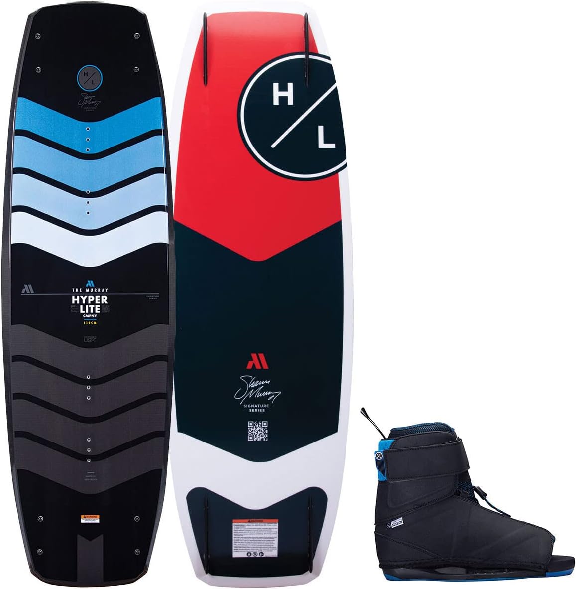 Hyperlite Murray Pro Mens Wakeboard 134 W/Session Bindings Black/Yellow 134cm/(7-10.5)