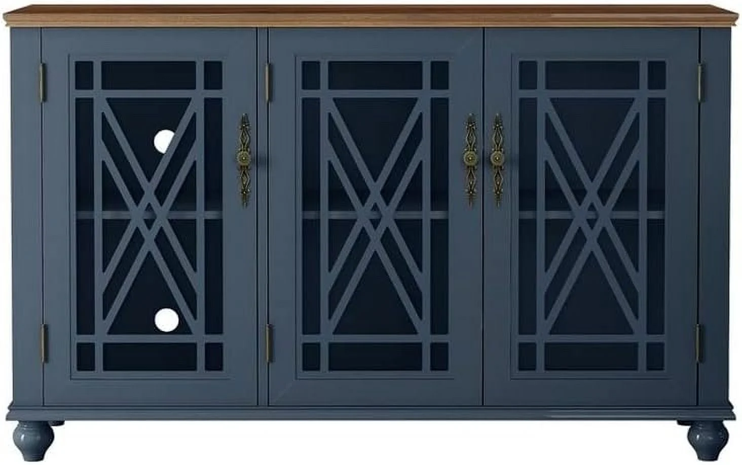 Vintage Wood Kitchen Accent Buffet Sideboard Cabinet - Navy