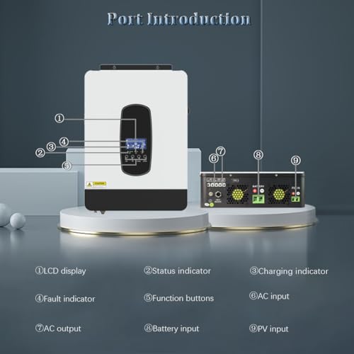 Y&H 2200W/3200W/5.5KW/10.2KW/1000W/On/Off Grid Solar Hybrid Inverter Pure Sine Wave Inverter with MPPT Solar Controller