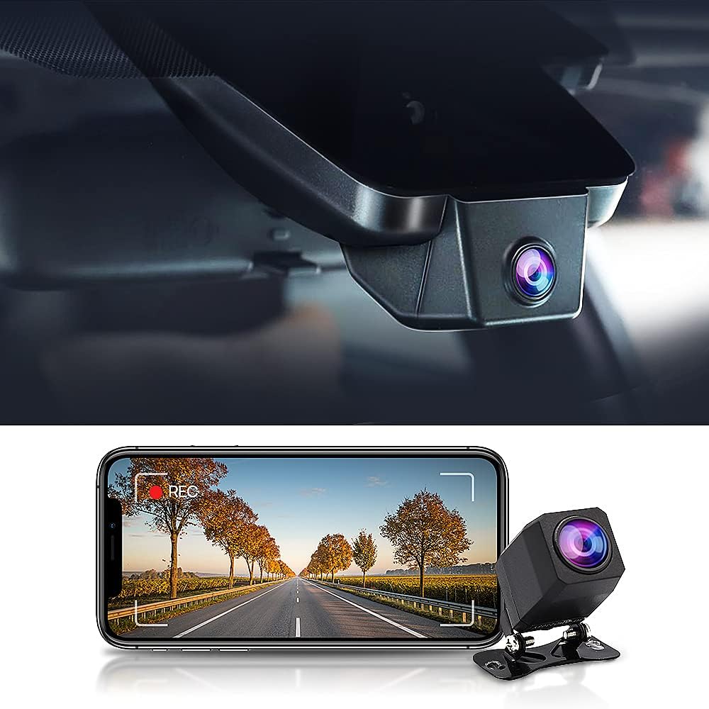 Fitcamx Front and Rear Dash Cam for Toyota RAV4 2021 2020 2019 LE Limited Premium XLE TRD Hybrid Prime XSE SE,Venza 2021 2022, OEM Style Car Recorder WiFi,Dual 1440P+1080P HD Video,G-Sensor, 64GB Card