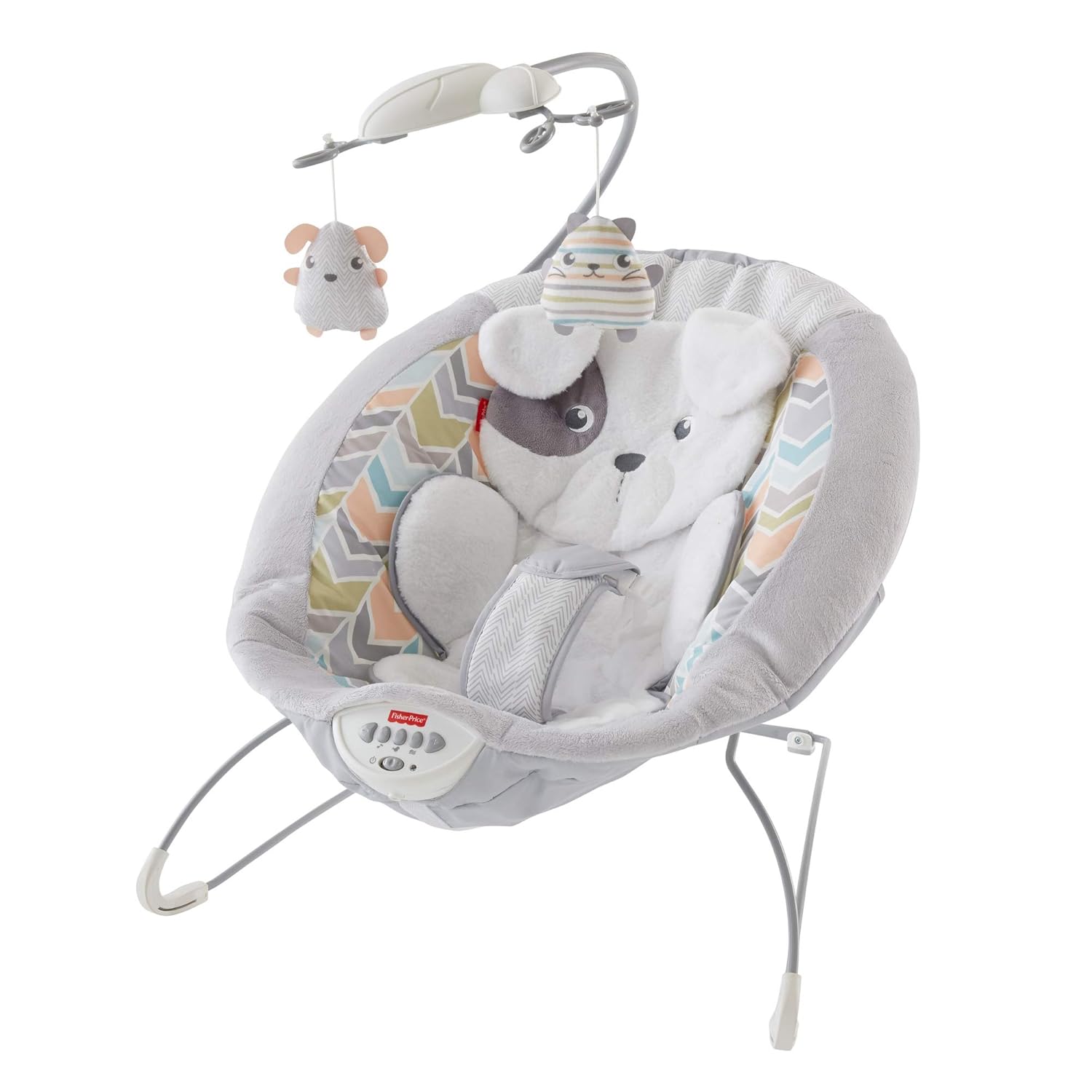 Fisher-Price Sweet Snugapuppy Deluxe Bouncer, Portable Bouncing Baby Seat with Overhead Mobile, Music, and Calming Vibrations [Amazon Exclusive]