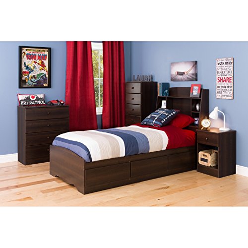 Prepac Sonoma 6 Drawer Dresser for Bedroom, Tall Chest of Drawers, Bedroom Furniture, Clothes Storage and Organizer, 19" D x 23.25" W x 52.75" H, Black