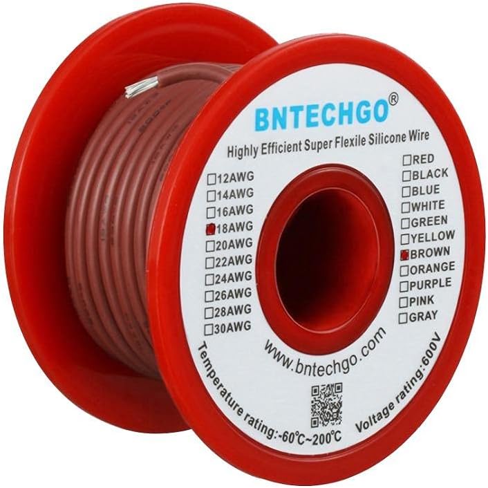 BNTECHGO 18 Gauge Silicone Wire Kit 7 Color Each 50 ft Flexible 18 AWG Stranded Tinned Copper Wire Pack of 2