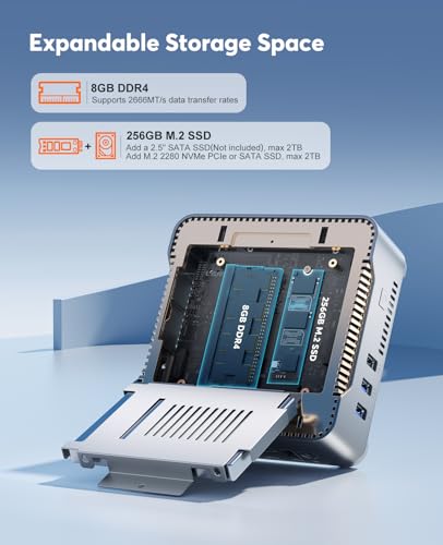 KAMRUI GK3 Plus N97 Mini PC,12th Alder Lake N97 CPU(3.6GHz) Mini Desktop Computers,8GB RAM 256GB PCIe M.2 SSD Micro pc,Gigabit Ethernet,4K UHD,WiFi5,BT4.2,VESA for Home Business Office