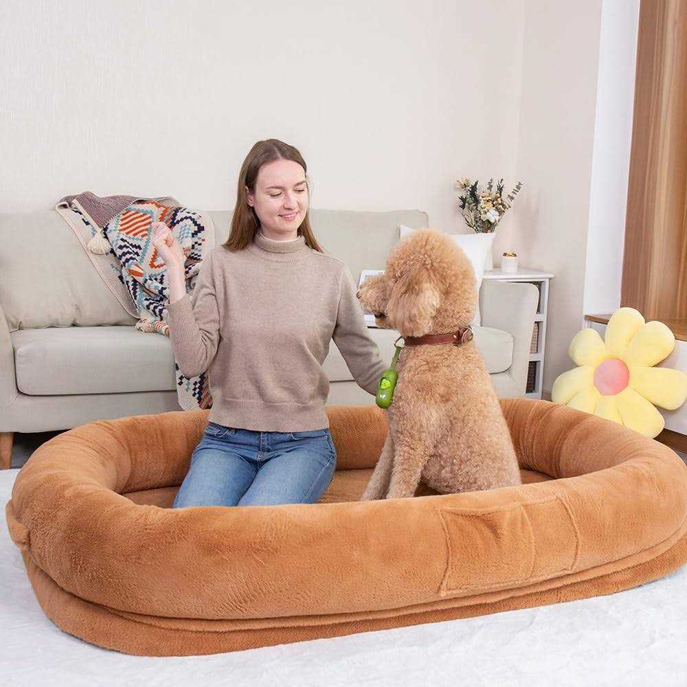 Human Dog Bed Large Dog Bed with Raised Cushioned Rim and - Pet Supplies online store