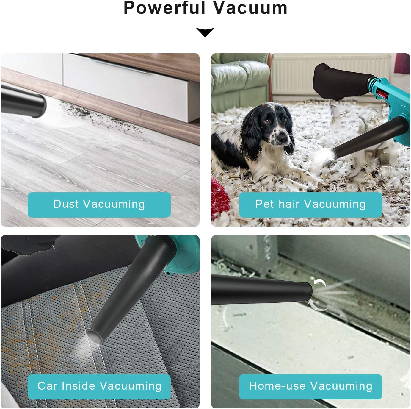 Abeden Cordless Leaf Blower,2-in-1 Electric Handheld Sweeper/Vacuum with 2 Pack 18V 2.0 Ah Lithium Battery for Blowing Leaf,Cleaning Dust & Small Trash,Car,Computer Host,Hard to Clean Corner