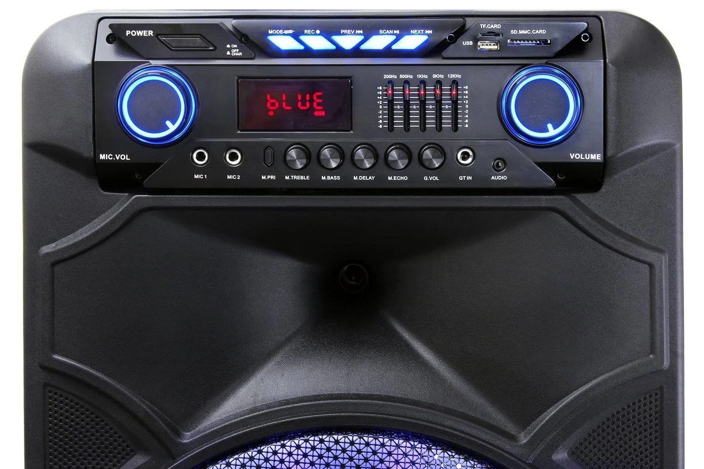 Dolphin SP-1500RBT Rechargeable Bluetooth Tailgate Speaker with LEDs, Wireless, 15x22