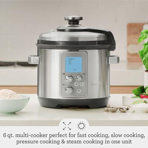 Breville Pro Slow Cooker Slow Cooker, Brushed Stainless Steel Stainless Steel 1100 Watts Digital Round slow cooker