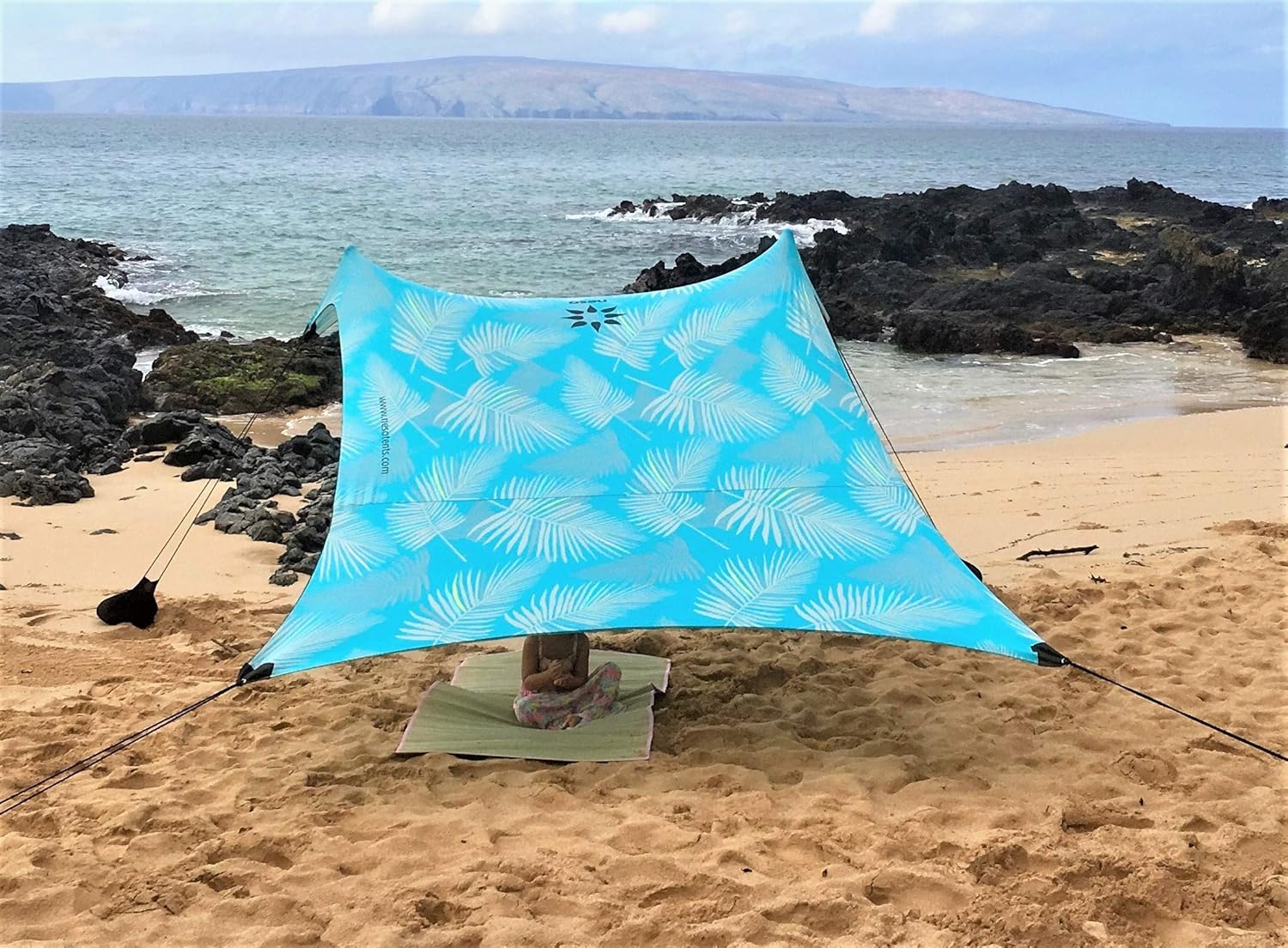 Neso Tents Beach Tent with Sand Anchor, Portable Canopy Sunshade - 7' x 7' - Patented Reinforced Corners