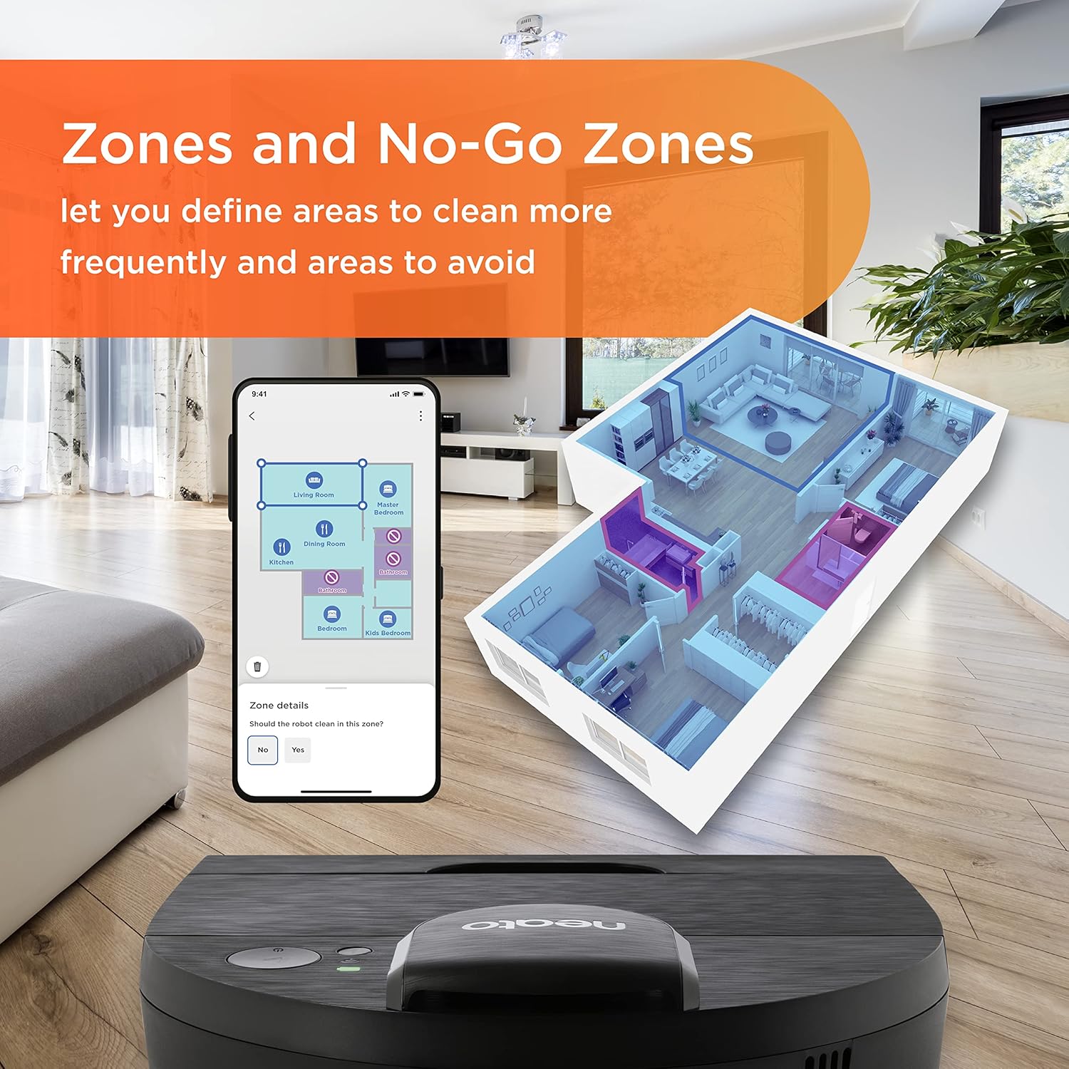 Neato D9 Intelligent Robot Vacuum For Carpet, Hardwood, Tile