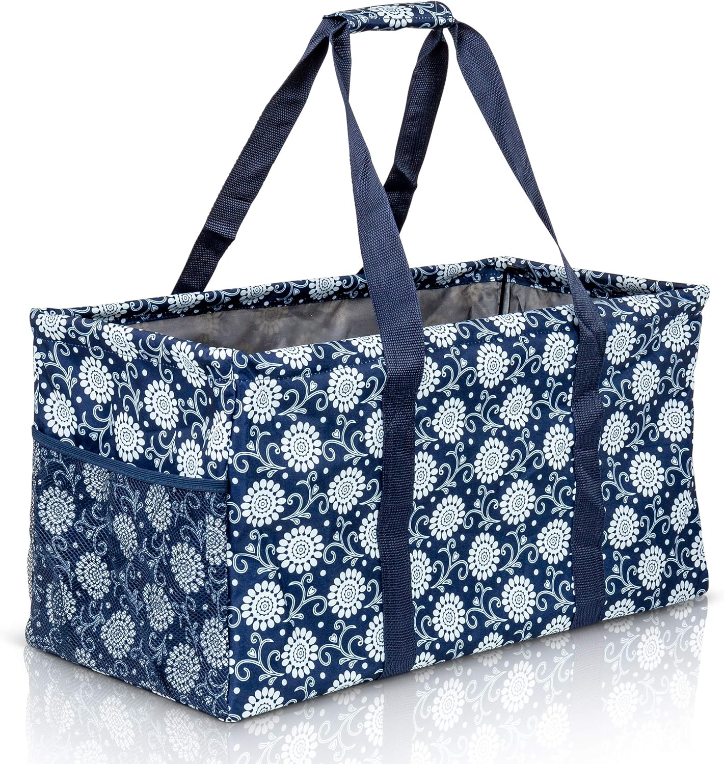 Extra Large Utility Tote Bag - Oversized Collapsible Pool Beach Canvas Basket