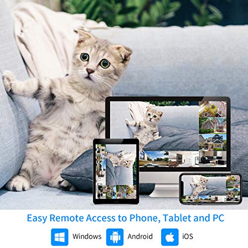 [Wireless Pro, 100ft Range] Hiseeu Wireless Security Camera System, Expandable 16CH 4K NVR, 4Pcs 3MP Night Vision WiFi Cameras Home Surveillance Outdoor, Motion Detection, 1TB HDD, One-Way Audio
