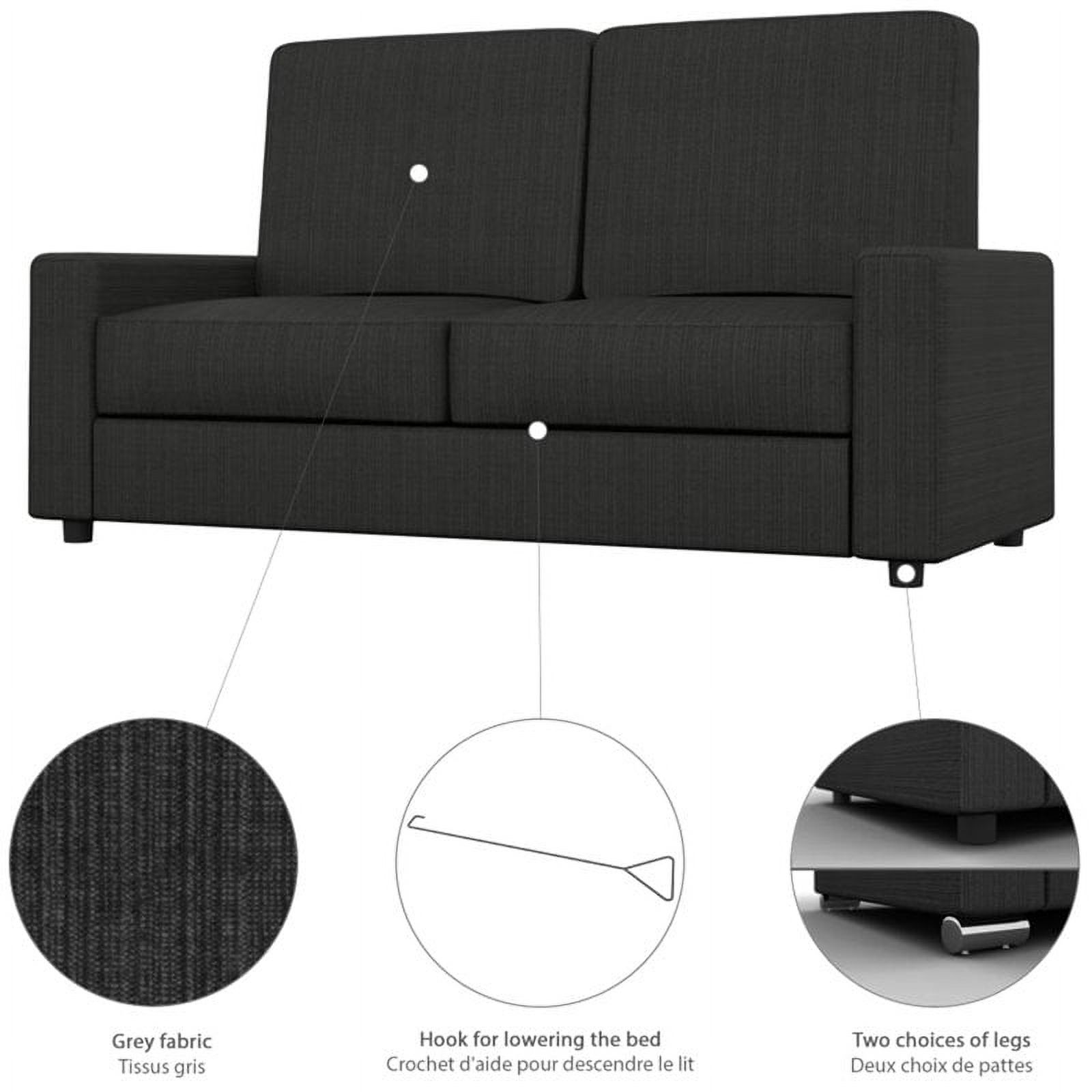 Atlin Designs 73"W Contemporary Wood Full Murphy Bed with Sofa in White/Gray