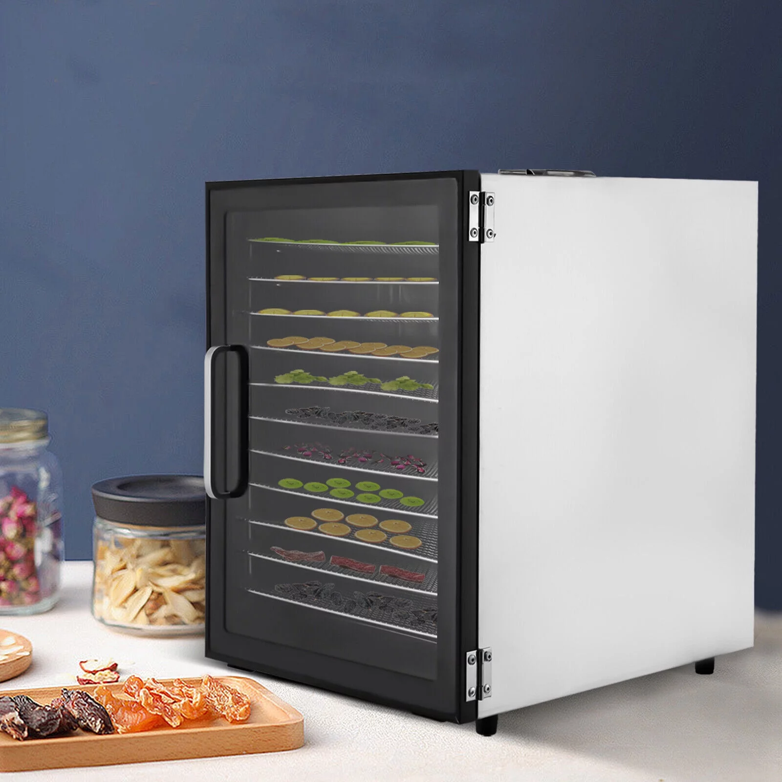 12-Tray Food Dehydrator Stainless Steel Meat Fruit/Vegetable Jerky Dryer Machine