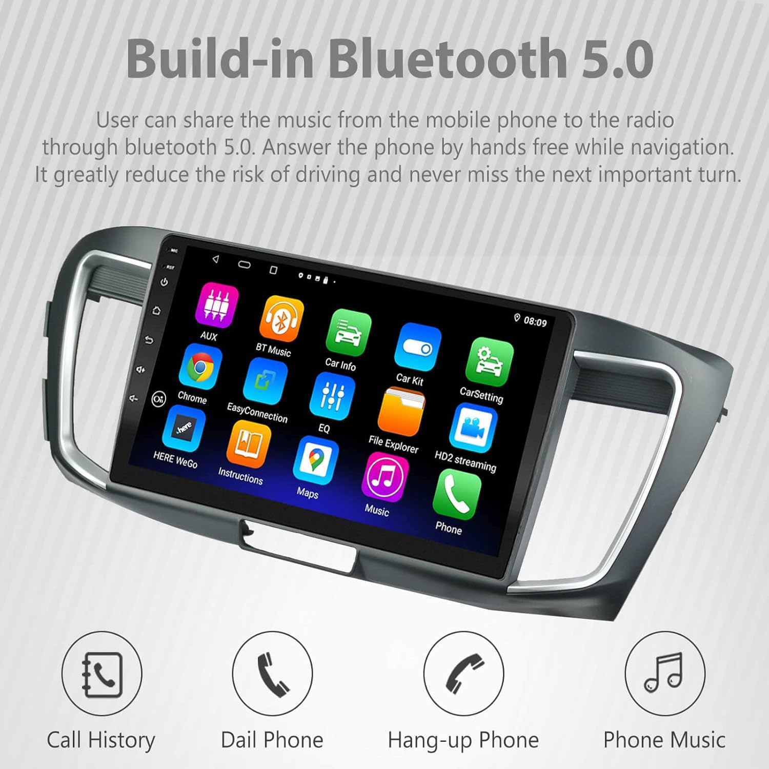 for 2014-2017 Honda Accord 9th Radio Accessories Android 11 Car Stereo,Support Car Play Screen Factory Style EZoneTronics