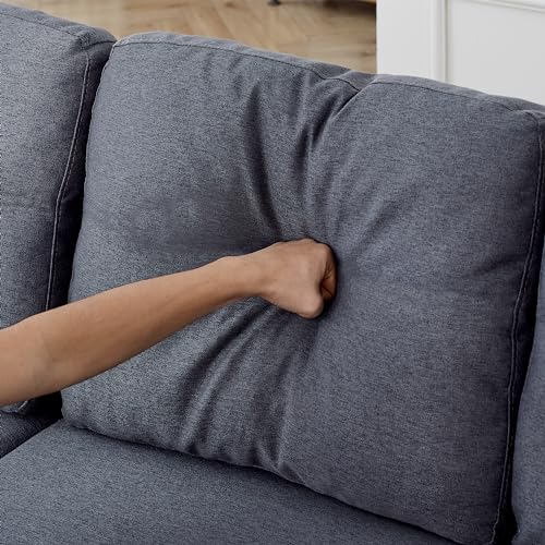 Convertible Sectional Sofa Couch, 3 Seat Sofa Set with Pullout Bed for Living Room, L-Shaped Modern Fabric Modular Sofa Sleeper with Storage Chaise for Office, Apartmen(Light Grey)