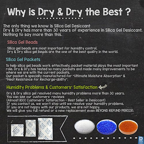 Dry & Dry Food Grade Silica Gel Packs Desiccant Packs, Silica Packets - Rechargeable Silica Gel Packets, Moisture Absorbers, Desiccants, Silica Gel