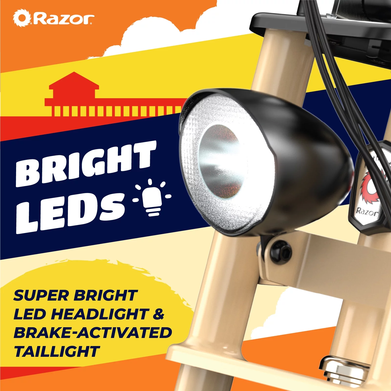 Razor Rambler 16 – 36V Seated Electric Scooter, up to 15 mph, Retro Style Minibike for Teen & Adult