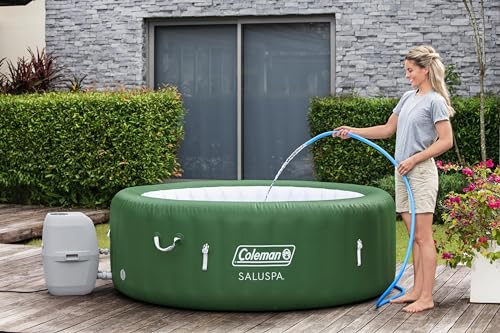 Bestway Coleman Palm Springs 4 to 6 Person EnergySense Smart AirJet Plus Inflatable Hot Tub Outdoor Spa with 140 AirJets and Insulated Cover