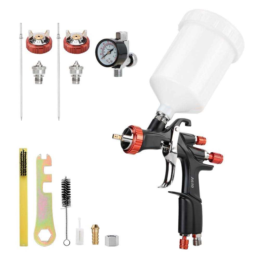 AEROPRO TOOLS INC AEROPRO TOOLS R500 LVLP Air Spray Gun with 1.3/1.5/1.7mm Nozzles &amp; Air Regulator - Shop Hardware Tools Online Store