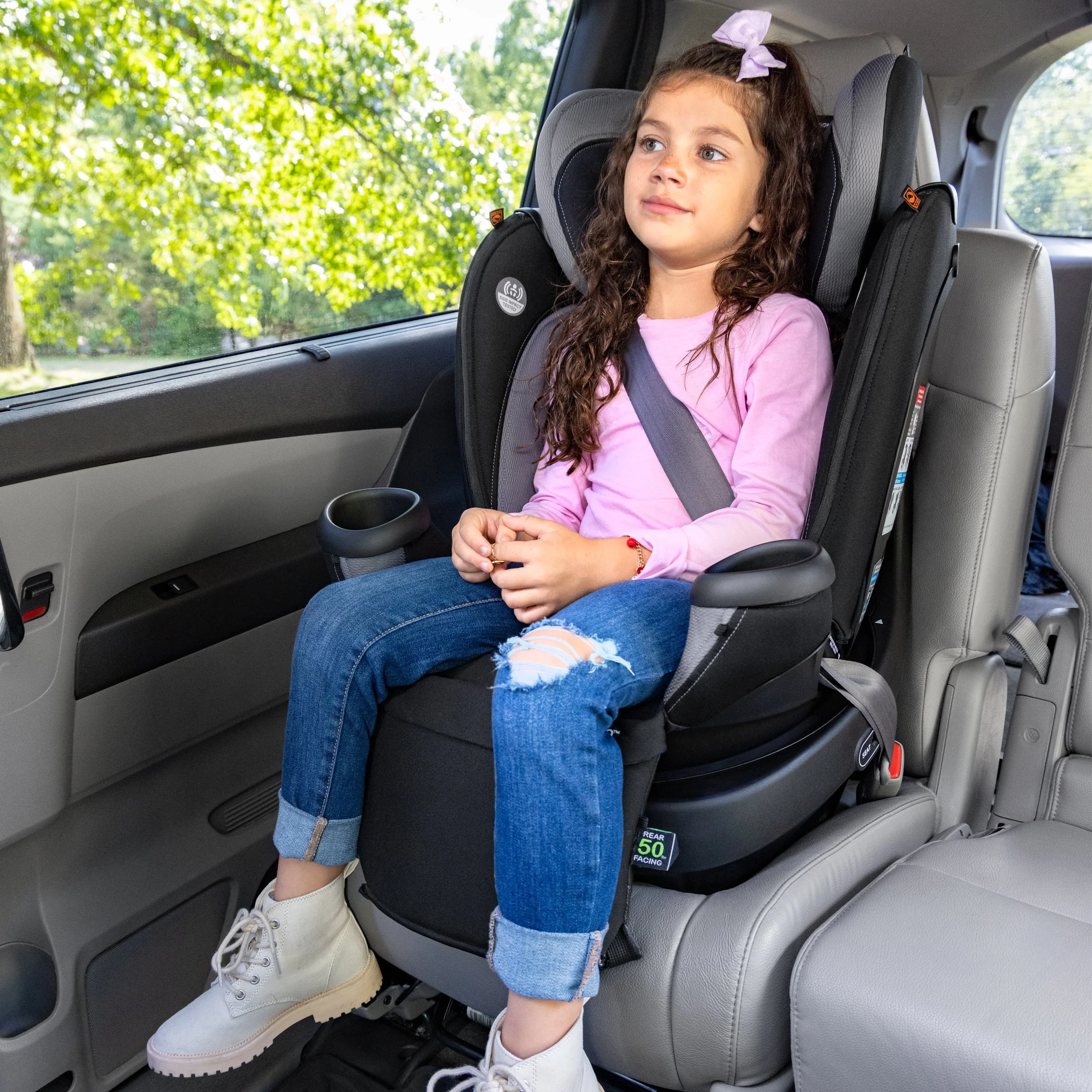 Revolve360 Extend All-in-One Rotational Car Seat with Quick Clean Cover (Revere Gray)