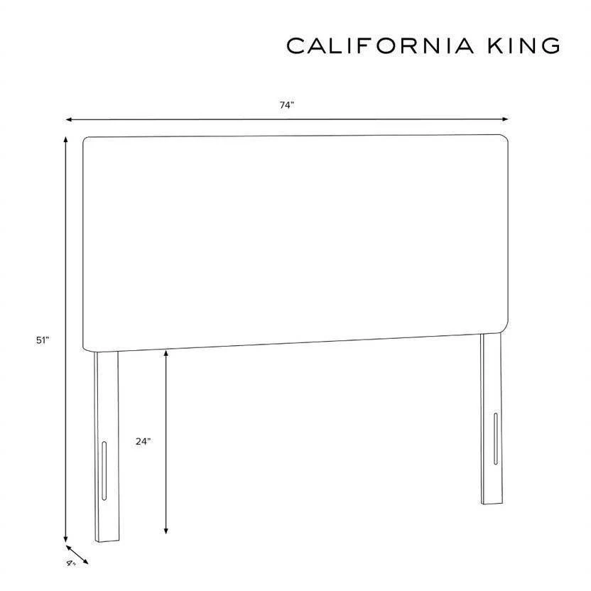 California King Harper Box Seam Headboard Gray Linen - Cloth u0026 Co.